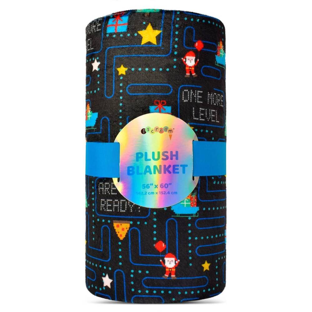 NEW ISCREAM game on santa plush blanket in multi